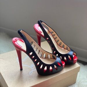 Christian Louboutin GRIFF Black sandal Sz 36.5